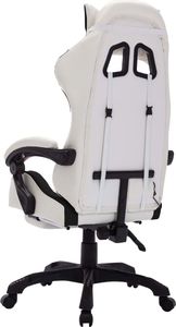 Fotel vidaXL z RGB LED biało-czarny z podnóżkiem 6