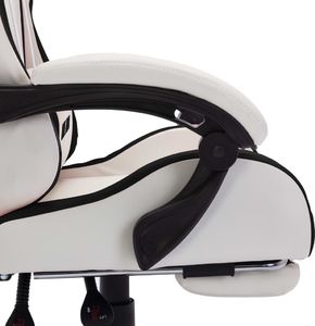 Fotel vidaXL z RGB LED biało-czarny z podnóżkiem 8