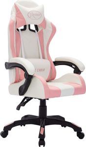 Fotel vidaXL z RGB LED biało-różowo-czarny 3