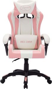 Fotel vidaXL z RGB LED biało-różowo-czarny 4