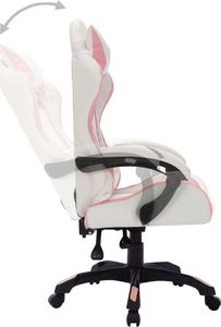 Fotel vidaXL z RGB LED biało-różowo-czarny 5