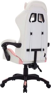 Fotel vidaXL z RGB LED biało-różowo-czarny 6