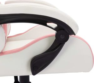 Fotel vidaXL z RGB LED biało-różowo-czarny 8