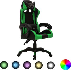 Fotel vidaXL RGB LED zielono-czarny (287999) 2