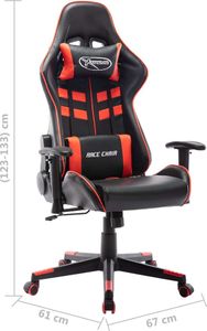 Fotel vidaXL czarno-czerwony (20503) 8