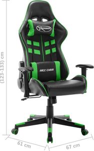 Fotel vidaXL czarno-zielony (20505) 8