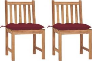 vidaXL Krzesła ogrodowe z poduszkami lite drewno tekowe 2 szt. 1