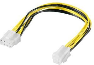 PremiumCord ATX/EPS 4-pin - ATX/EPS 8-pin, 0.24m, Żółty (kn-16) 1