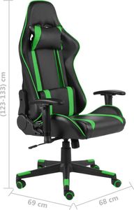 Fotel vidaXL czarno-zielony (20480) 7