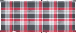 vidaXL Poduszki na krzesła, 2 szt., czerwona krata, 120x50x4 cm (314125) 2