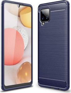 Carbon Case elastyczne etui pokrowiec Samsung Galaxy A42 5G niebieski 1