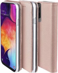 Pokrowiec Smart Magnet do Samsung A12 różowo-złoty 4