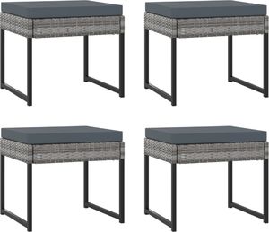 vidaXL 11-cz. zestaw mebli ogrodowych z poduszkami, rattan PE, szary (313101) 6