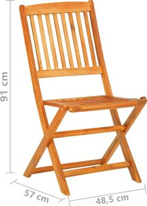vidaXL 9-cz. zestaw składanych mebli ogrodowych, lite drewno akacjowe 7