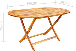 vidaXL 9-cz. zestaw składanych mebli ogrodowych, lite drewno akacjowe 8