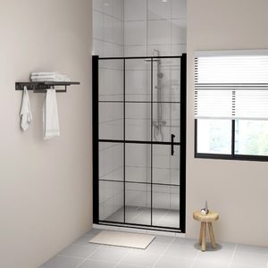 vidaXL Drzwi prysznicowe, hartowane szkło, 100x178 cm , czarne 1