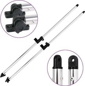 vidaXL Drążki podporowe do zadaszenia Bimini, 2 szt., aluminium 2