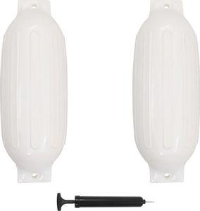 vidaXL Odbijacze do łodzi, 2 szt., białe, 69x21,5 cm, PVC 1