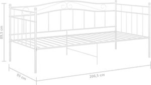vidaXL Rama sofy, biała, metalowa, 90x200 cm 8