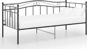 vidaXL Rama sofy, czarna, metalowa, 90x200 cm 2