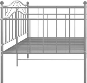 vidaXL Rama sofy, szara, metalowa, 90x200 cm 5