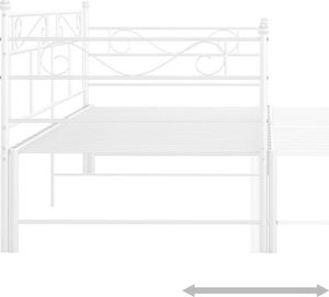 vidaXL Sofa z wysuwaną ramą łóżka, biała, metalowa, 90x200 cm 5