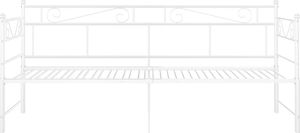 vidaXL Sofa z wysuwaną ramą łóżka, biała, metalowa, 90x200 cm 7
