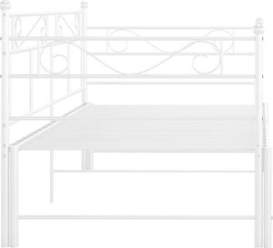 vidaXL Sofa z wysuwaną ramą łóżka, biała, metalowa, 90x200 cm 8