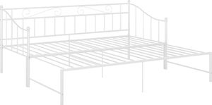 vidaXL Sofa z wysuwaną ramą łóżka, biała, metalowa, 90x200 cm 3