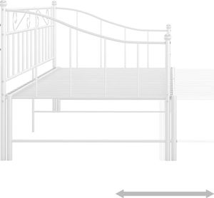 vidaXL Sofa z wysuwaną ramą łóżka, biała, metalowa, 90x200 cm 4