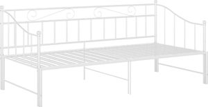 vidaXL Sofa z wysuwaną ramą łóżka, biała, metalowa, 90x200 cm 5