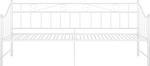 vidaXL Sofa z wysuwaną ramą łóżka, biała, metalowa, 90x200 cm 6