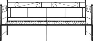 vidaXL Sofa z wysuwaną ramą łóżka, czarna, metalowa, 90x200 cm 7