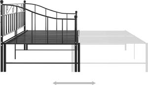 vidaXL Sofa z wysuwaną ramą łóżka, czarna, metalowa, 90x200 cm 5