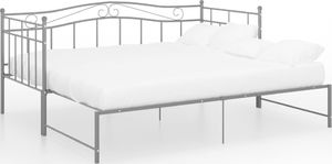 vidaXL Sofa z wysuwaną ramą łóżka, szara, metalowa, 90x200 cm 1