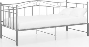 vidaXL Sofa z wysuwaną ramą łóżka, szara, metalowa, 90x200 cm 2