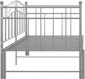 vidaXL Sofa z wysuwaną ramą łóżka, szara, metalowa, 90x200 cm 7