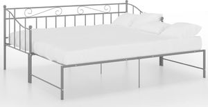 vidaXL Sofa z wysuwaną ramą łóżka, szara, metalowa, 90x200 cm 2