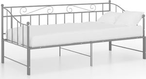 vidaXL Sofa z wysuwaną ramą łóżka, szara, metalowa, 90x200 cm 3