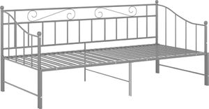 vidaXL Sofa z wysuwaną ramą łóżka, szara, metalowa, 90x200 cm 6