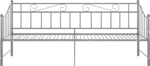 vidaXL Sofa z wysuwaną ramą łóżka, szara, metalowa, 90x200 cm 7