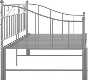 vidaXL Sofa z wysuwaną ramą łóżka, szara, metalowa, 90x200 cm 8