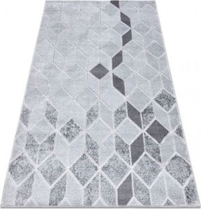 Dywany Łuszczów Dywan MEFE nowoczesny B400 Kostka, geometryczny 3D - Strukturalny, dwa poziomy runa szary, 280x370 cm 1