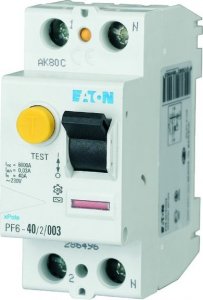 Eaton Wyłącznik różnicowoprądowy 2P 40A 0,1A typ AC PF6-40/2/01 286497 1