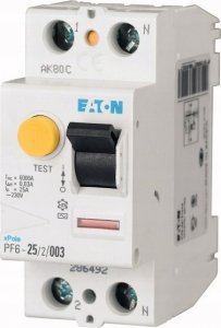 Eaton Wyłącznik różnicowoprądowy 2P 63A 0,3A typ AC PF6-63/2/03 286502 1