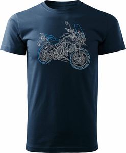 Topslang Koszulka motocyklowa z motocyklem na motor Triumph Tiger męska granatowa REGULAR S 1