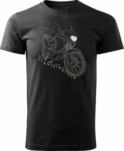 Topslang Koszulka motocyklowa z motocyklem Honda Transalp męska czarna REGULAR S 1