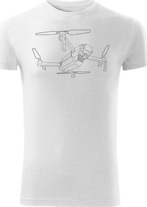 Topslang Koszulka z dronem dron drone quadrocopter męska biała SLIM L 1