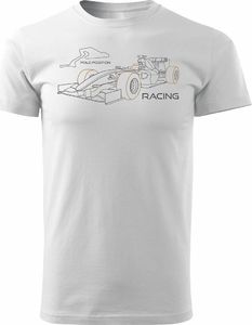 Topslang Koszulka z formułą 1 formuła 1 F1 bolidem formuły męska biała REGULAR S 1