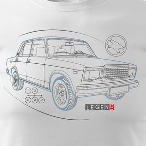 Topslang Koszulka z Ładą Łada Lada auto PRL legenda 2107 męska biała REGULAR M 2